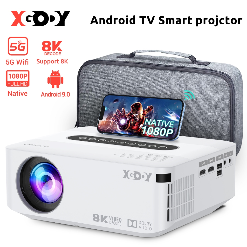 XGODY X1 Proyektor XGODY Samrt Android Dolby Audio Netflix Youtube Full HD dengan WiFi Bluetooth