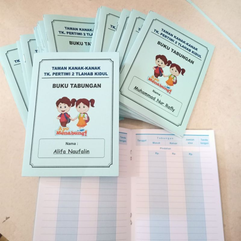 

BUKU TABUNGAN CUSTOM minim order 10 Free Design lembaga PAUD TK SD KOPERASI DLL