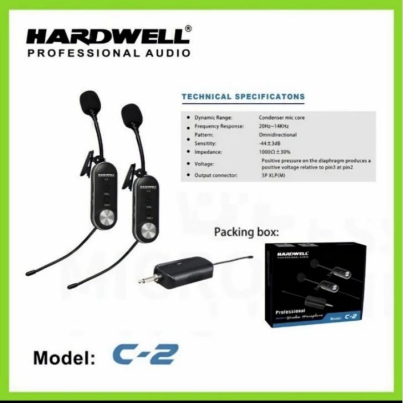 MIC CLIP On WIRELESS HARDWELL C2/C2/C-2 dual Clip on jepit wireless