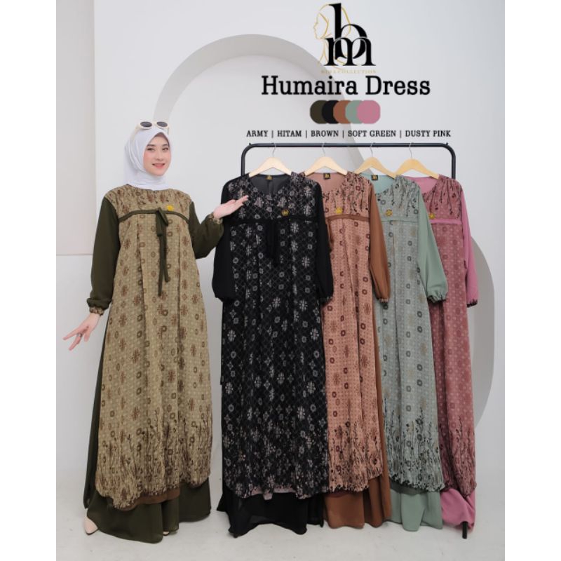 HUMAIRA DRESS ORI BM/GAMIS OUTER MOTIF/