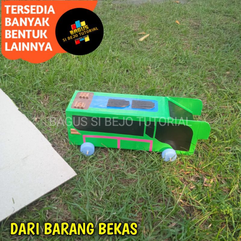 MOBIL MOBILAN BUS BUSWAY KARDUS PRAKARYA DARI KARDUS SEBAGAI TUGAS SEKOLAH