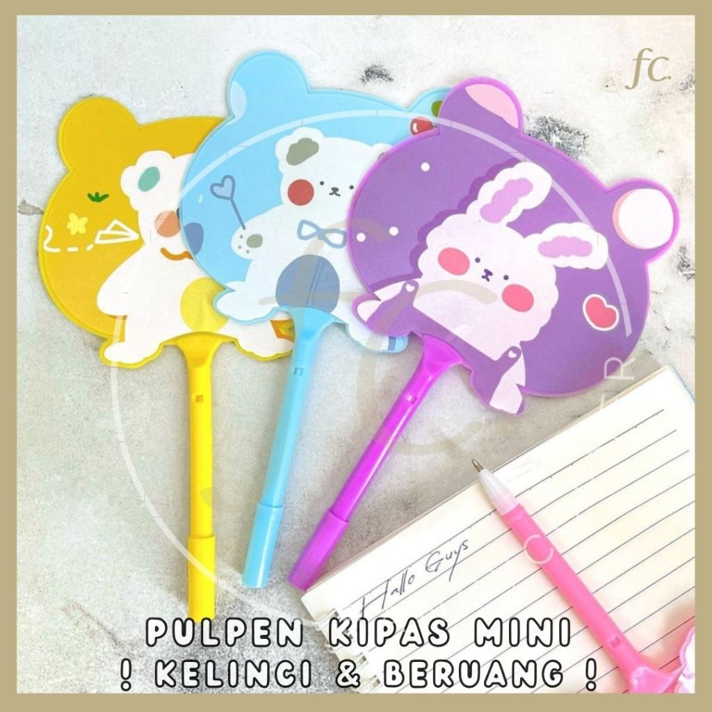 

Pen / Pulpen Gel Tinta Biru Kipas Motif Hewan Binatang Mini Animal Cute Bear Rabbit Kelinci Beruang PGK-1237 Fancy Stationery Gift Alat Tulis Lucu Harga Grosir Ready COD