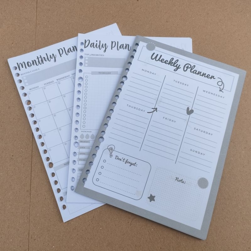 

LOOSE LEAF/ KERTAS BINDER A5/KERTAS ISI ULANG/REFFILL ISI ULANG BINDER #DAILY#MONTHLY#WEEKLY