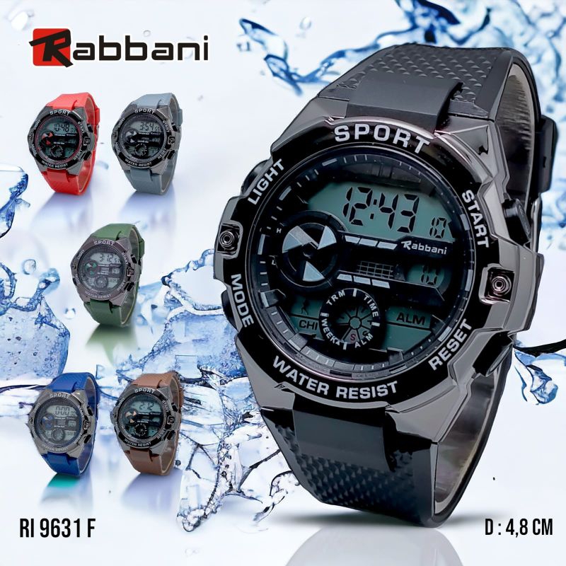Jam tangan digital sport, anti air merk Rabbani
