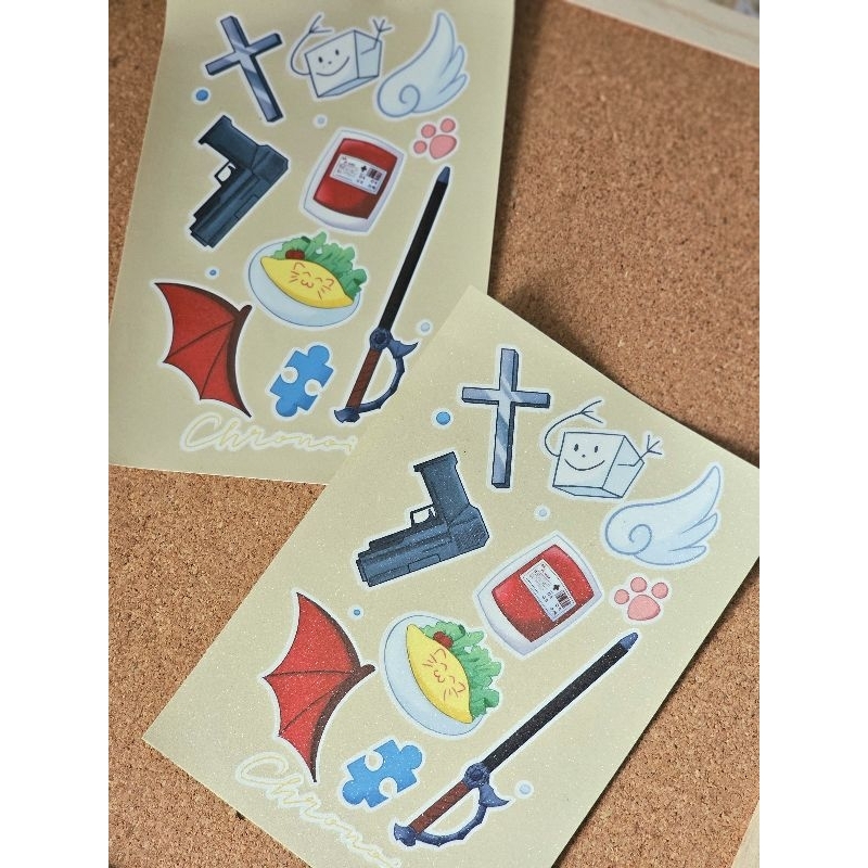 

Fanmerch sticker sheets nijisanji chronoir