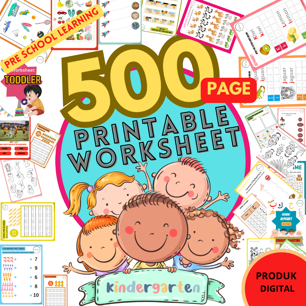 PRINTABLE ACTIVITY WORKSHEET 500 PAGE PDF (ENGLISH VERSION) LEMBAR AKTIVITAS ANAK USIA 3 - 6 TAHUN 5