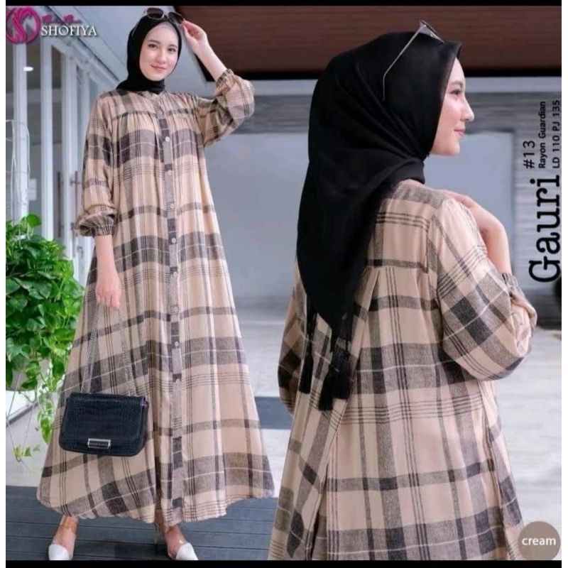 Gamis salur rayon premium - gamis midi dress - gamis premium - gamis Kekinian rayon premium - gamis 