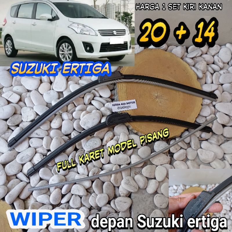 WIPER DEPAN ERTIGA WIPER FRAMELESS SUZUKI ERTIGA 1 SET DEPAN