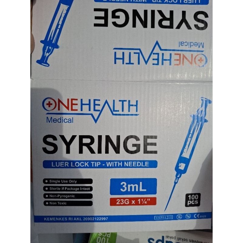 one health spuit syringe 3 cc 3 ml ecer suntik