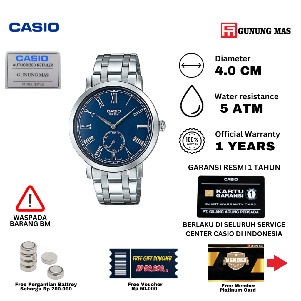 Casio MTP E150D 2BVDF Jam Tangan 100% Original