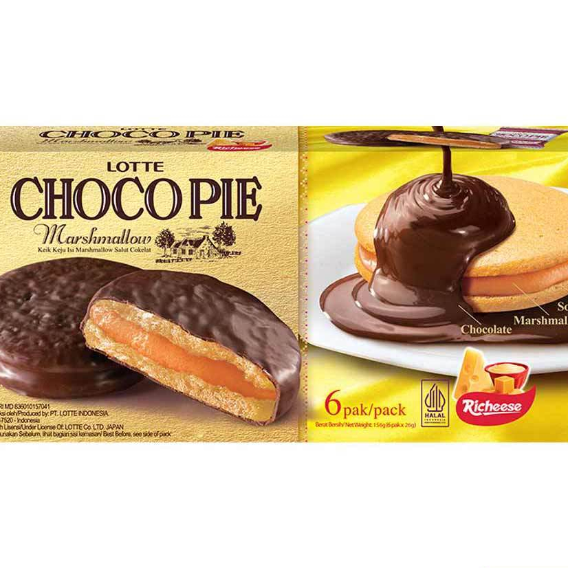 

Lotte Choco Pie Marsmallow 6'S Cheese 156gr