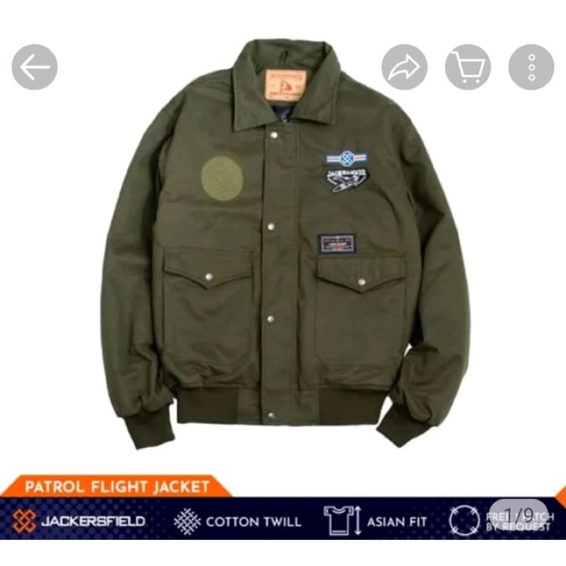 PRELOVED jaket jackersfield patrol flight jacket juniper jaket pria bomber twill ukuran M