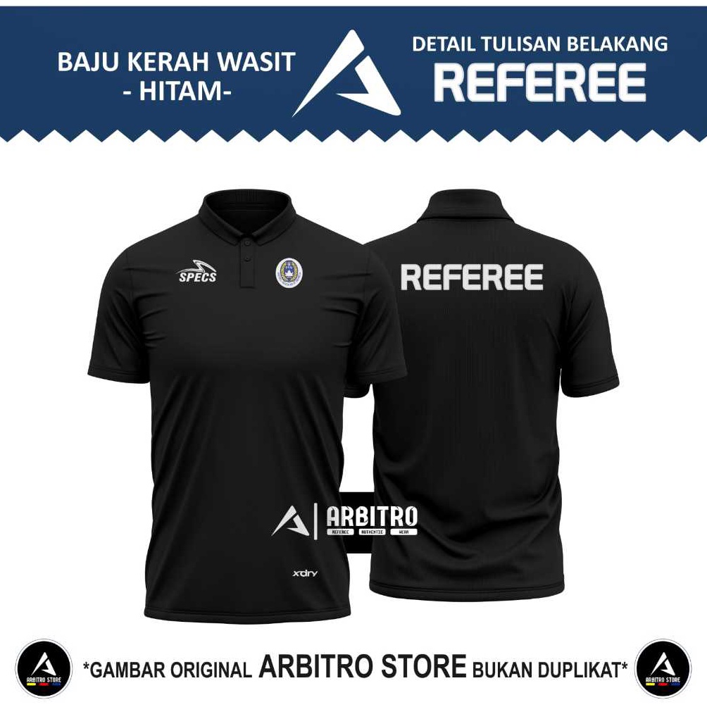 KODE S22A BAJU WASIT SPECS BRI LIGA 1  WANGKI HITAM  REFEREE MATCHCOMMISIONER  COACH