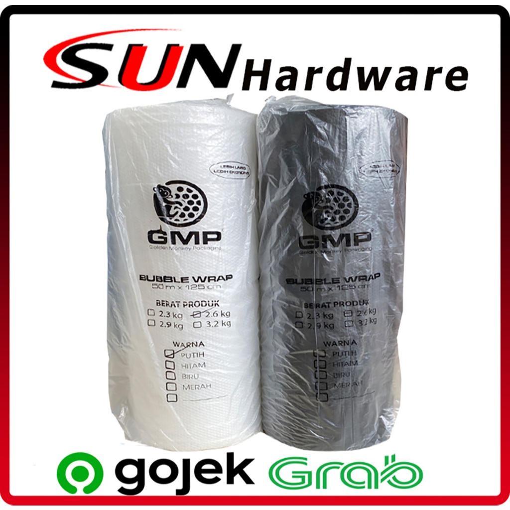 

Bubble Wrap Rol 50 M X 125 Cm 2.6 Kg Buble Hitam Putih Transparan