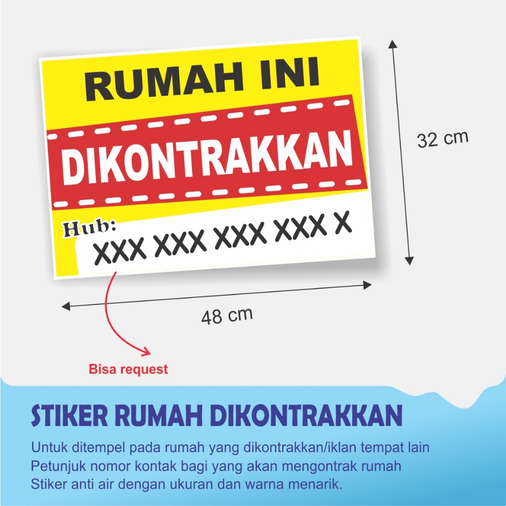 

STIKER RUMAH INI DIKONTRAKKAN (BISA REQUEST )