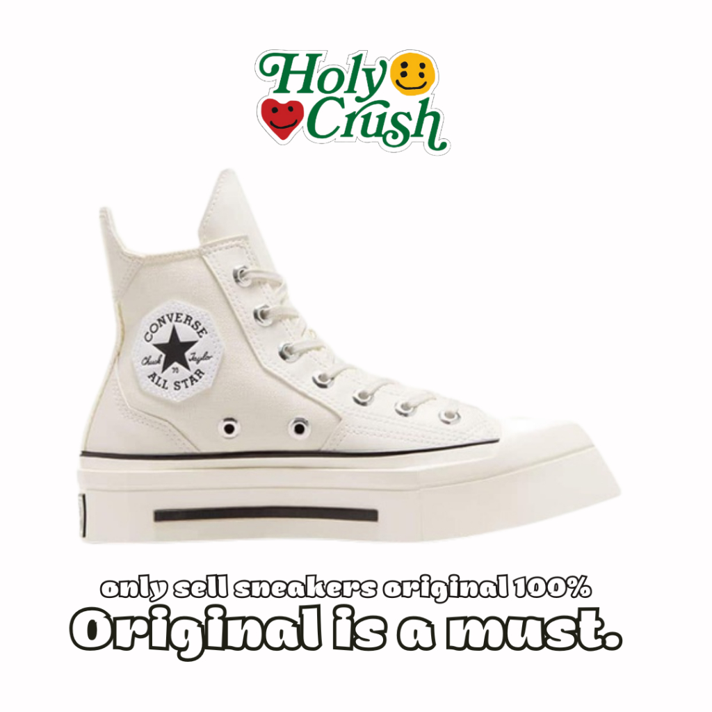 Converse Chuck 70 De Luxe Squared Unisex Sneakers Egret Black - Original 100%