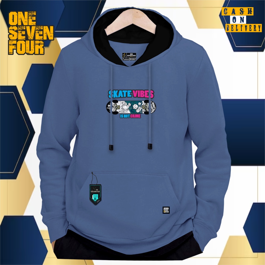 FTHR174 Hoodie pria warna abu paralon Jaket Hoodie cowok 100% original lokal branded Hoodies unisex