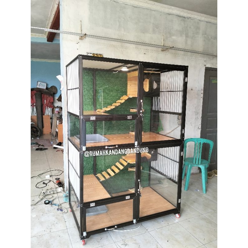Kandang Kucing Alumunium 2 Tingkat Premium