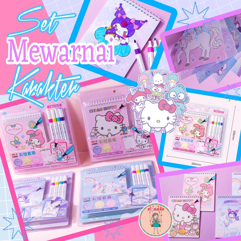 

Sanrio Coloring Book Set Buku Mewarnai Anak Kreatif Pintar Lucu/Melukis Mewarnai Anak/Lukis Gambar Anak Lengkap/Buku Mewarna Sanrio Anak Cinnamon Kuromi Melody
