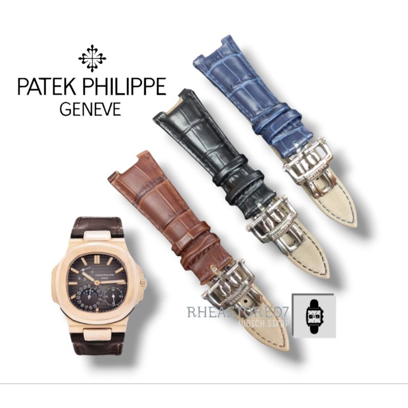 Tali Jam Tangan PATEK PHILLIPE NAUTILUS Leather set buckle Berkualitas