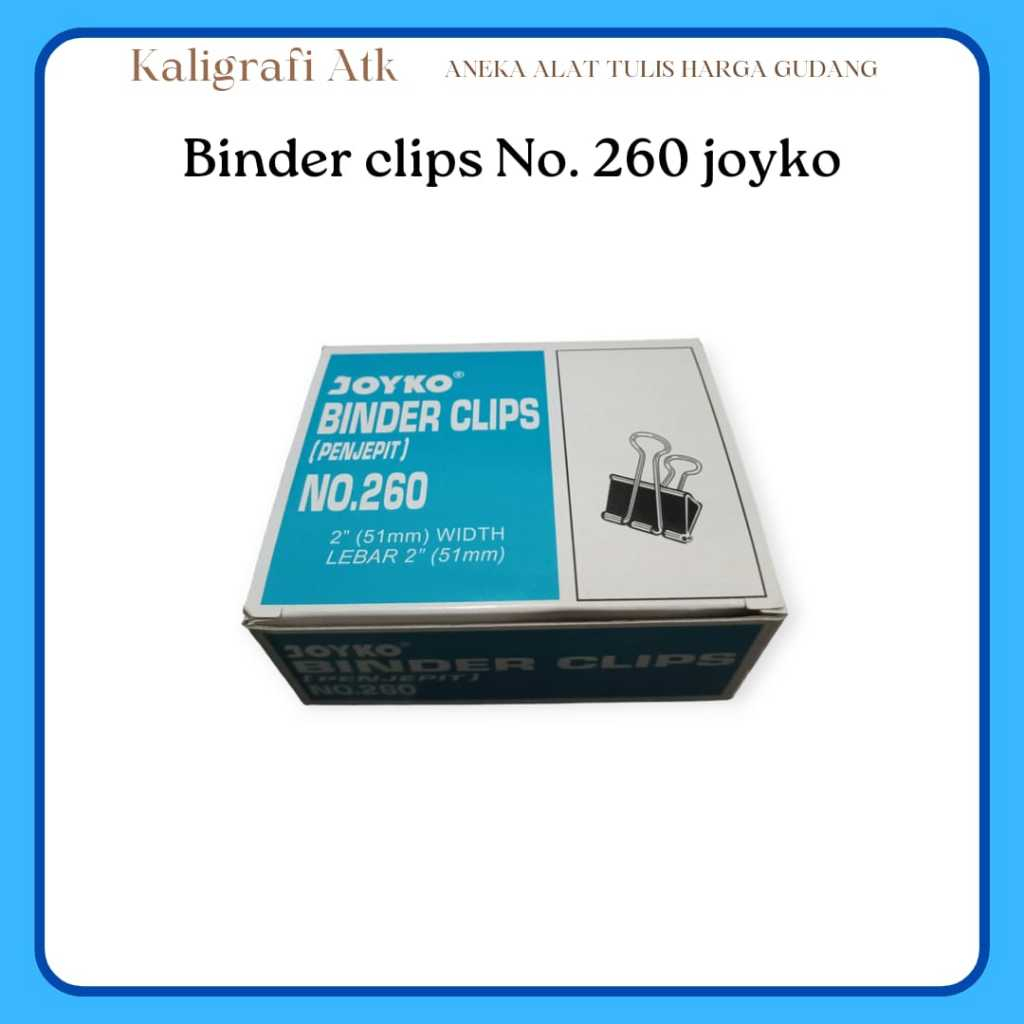 

Binder klip penjepit kertas ukuran 260 1 pack isi 12 pcs Joyko