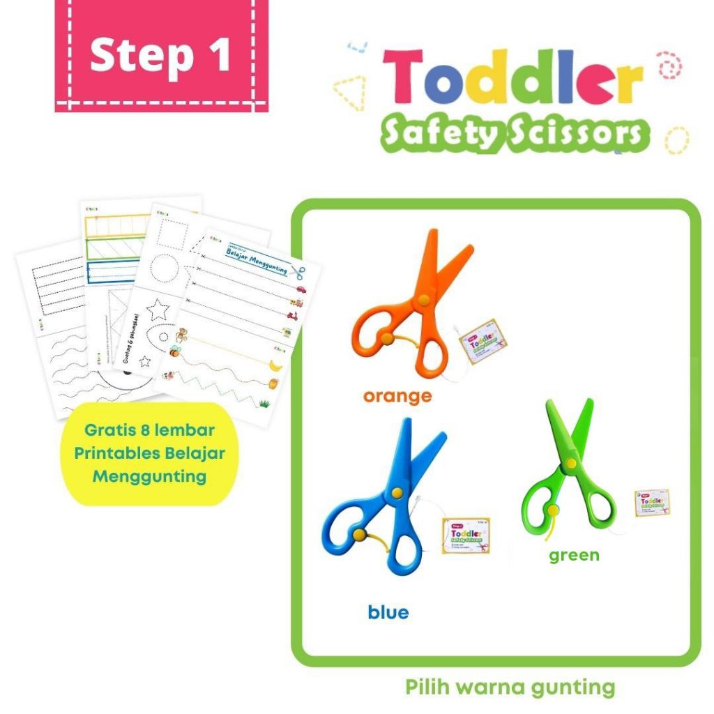 

Gunting Anak Toddler Safety Scissor Kitecs Belajar Gunting Aman Gratis Latihan Menggunting