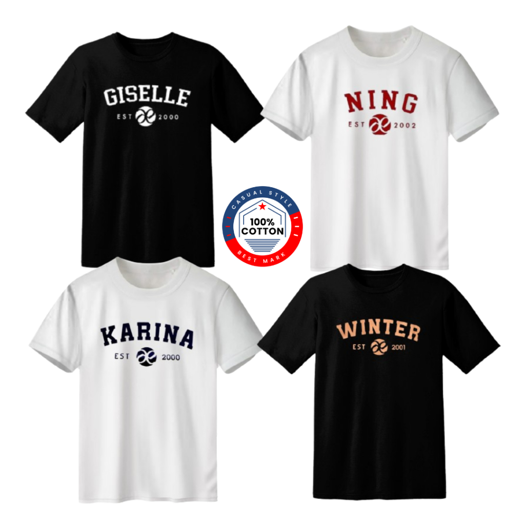 Kaos aespa kpop korea ning winter karina giselle baju katun combad