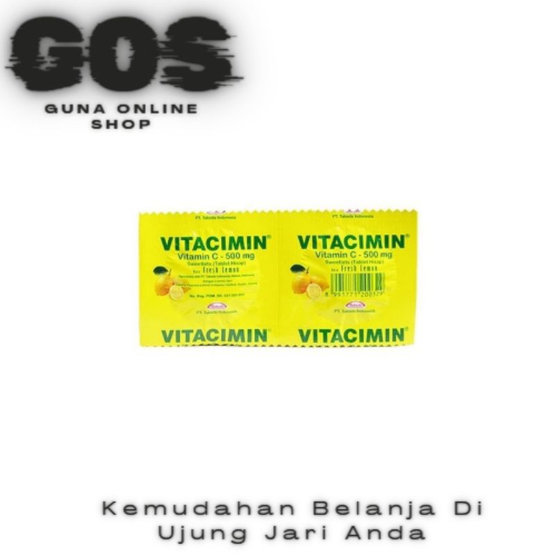 Vitacimin / Vitacimin Lemon / Vitacimin C 500MG Tablet Hisap 1 Strip Isi 2 Tablet