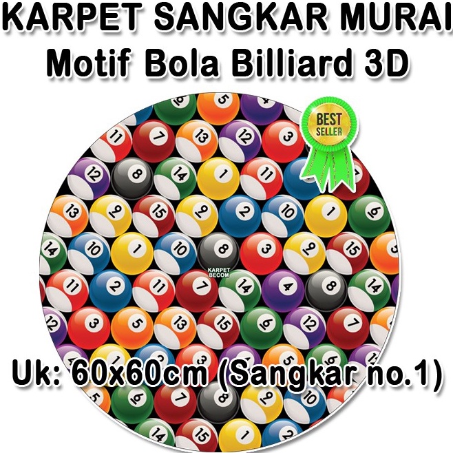 Produk Trending  Karpet Motif BOLA BILLIARD 3D  Sangkar Bulat Murai  Kacer  Cijo