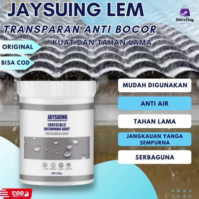Lem Anti Bocor Rembes Atap Genteng Dinding Transparan Jaysuing | Lem Oles Waterproof Cat Perekat Ant