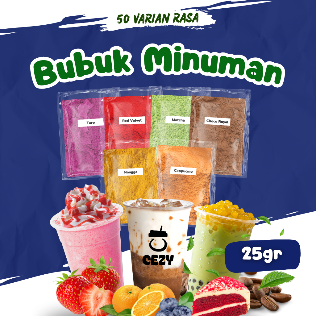 

Bubuk Minuman Rasa 25gr Serbuk Minuman Aneka Rasa Bubuk Minuman Instan Kekinian Boba Powder Drink