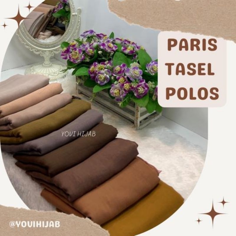 HIJAB SEGI EMPAT PARIS JADUL TASEL PREMIUM POM POM/HIJAB SEGI EMPAT PARIS JADUL TASEL