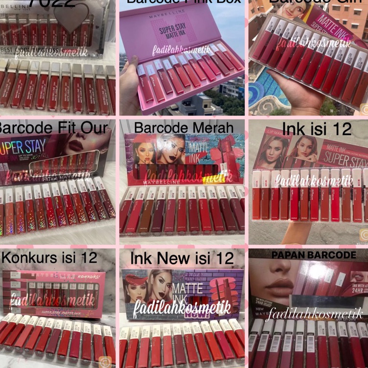 SET ISI 12 Lipcream  Lipgloss Maybelline Matte