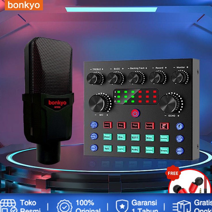 Model Baru COD V8S Live Sound Card Set Mikrofon Ponsel Komputer K Song Song Lengkap Peralatan
