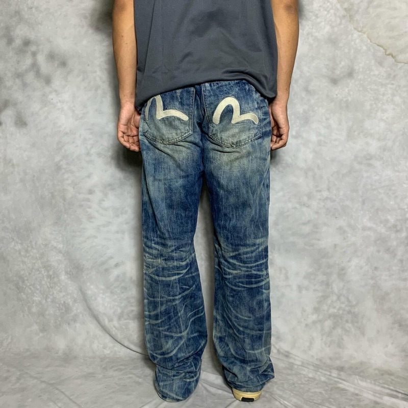 JEANS / DENIM EVISU RIPPED FADING NOT SAGE WINGMAN