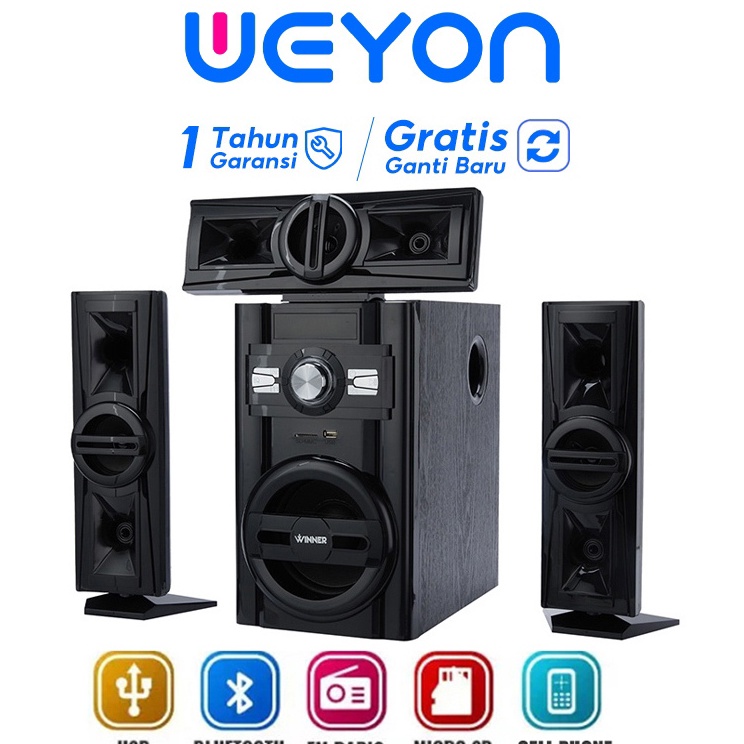 Teknologi Terkini Weyon Speaker Aktif Bluetooth Speaker Bass Subwoofer Karaoke Speaker Tabung Subwoo