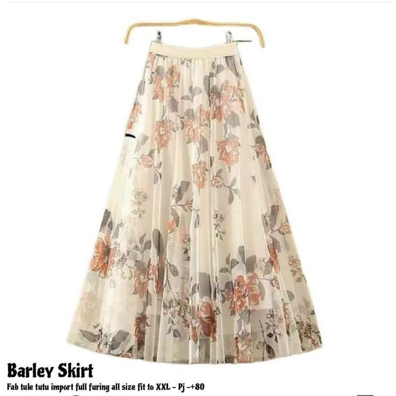 BARLEY SKIRT ROK MIDI ¾ ⅞ TUTU TILE BUNGA FULL FURING IMPORT BANGKOK BKK