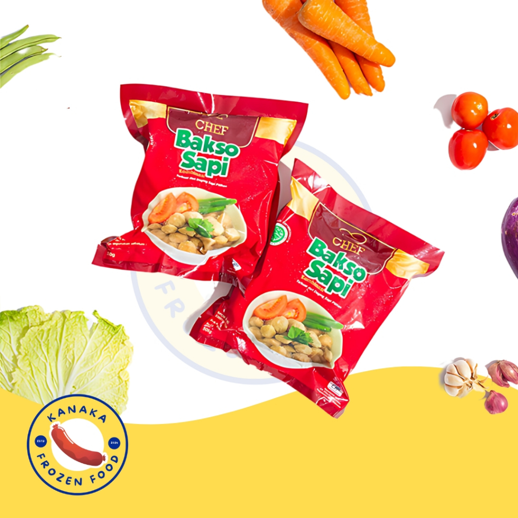 

Bakso Sapi kombinasi premium chef 500 gram kanaka frozen food