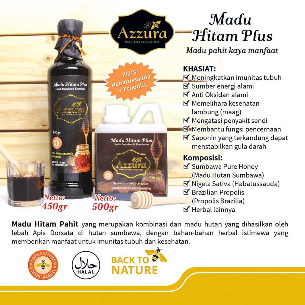 

Madu hitam asli alam | Azzura 450 gr