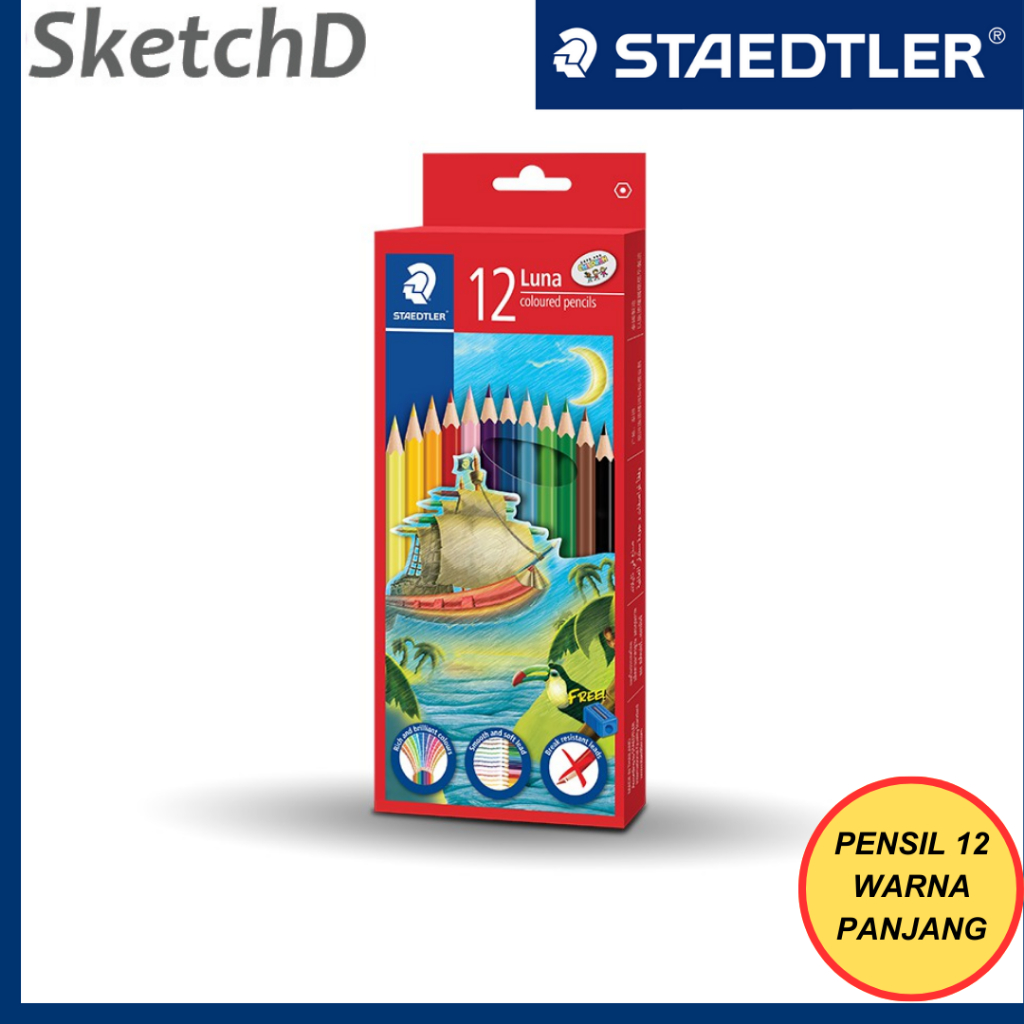 

Pensil Warna Staedtler Luna Permanent 12 warna panjang FL 136C1201TH Full length color pencil