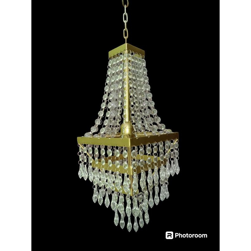 Lampu Kristal Akrilik Dekorasi Janur Kotak Mini 20x45