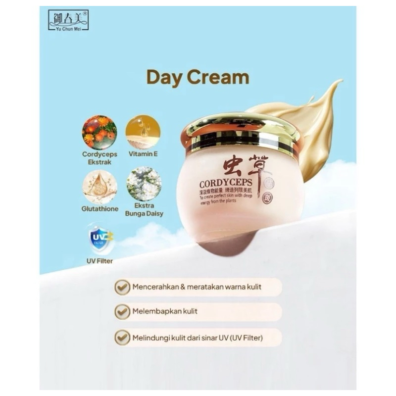 ECER KRIM SIANG YU CHUN MEI CORDYCEPS DAY CREAM ORIGINAL (ECER YU CHUN MEI) yu chun mei ecer DAY CRE