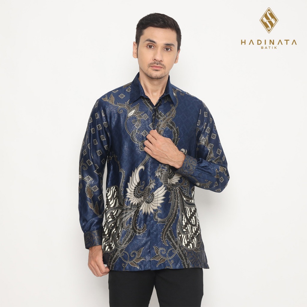 Hadinata Batik Pria Kemeja Panjang Furing Semi Sutra Fahmi Falika