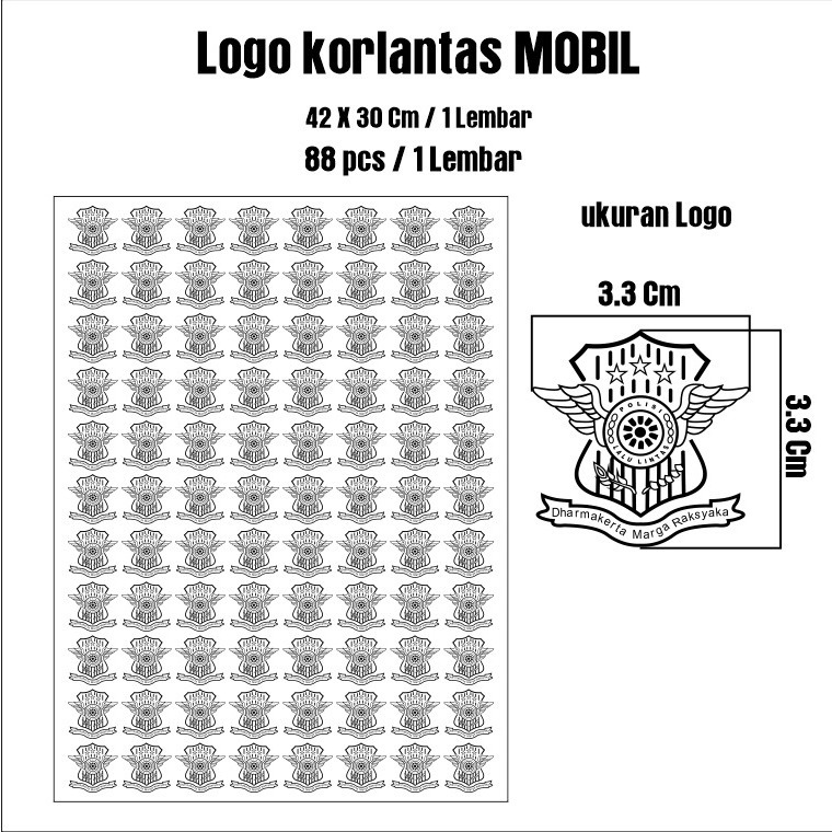 Stiker logo korlantas mobil dan motor
