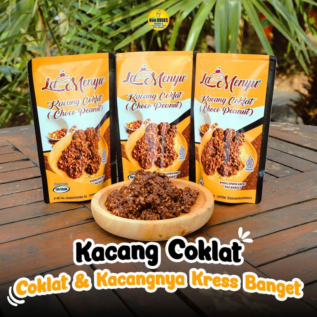 

Coklat Kacang La Menyu 100 gr / choco peanut 100 gram / Ampyang Kepyar Kacang Tanah Cokelat / Cokcang / Coklat Kacang / Cemilan Coklat Kacang
