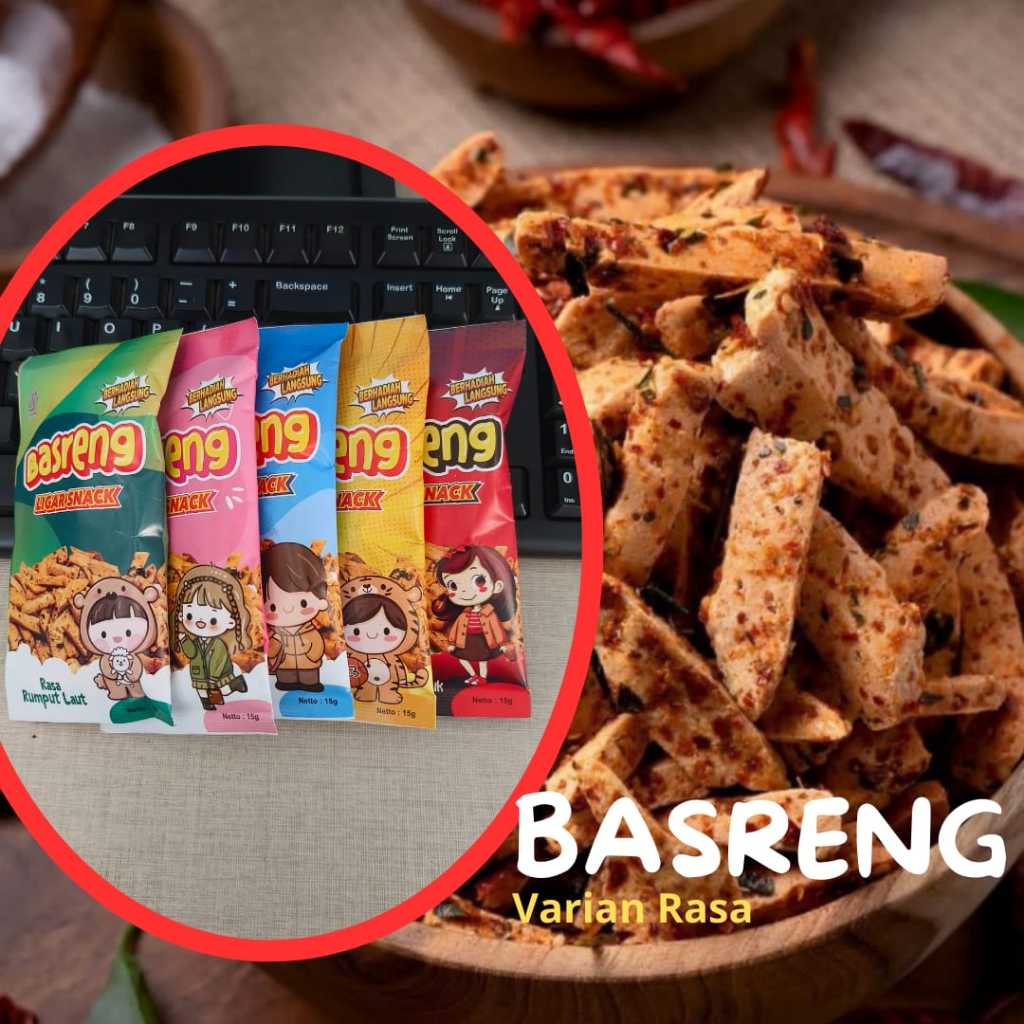 

Basreng varian rasa isi 12 pcs kemasan sachet karakter hemat dikantong