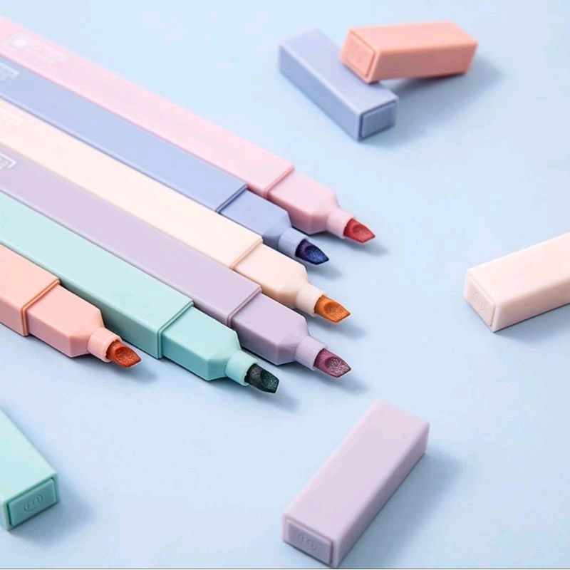 

Highlighter Fancy Colourful Warna Pastel Highlighter Set 6 Pcs Warna Warni
