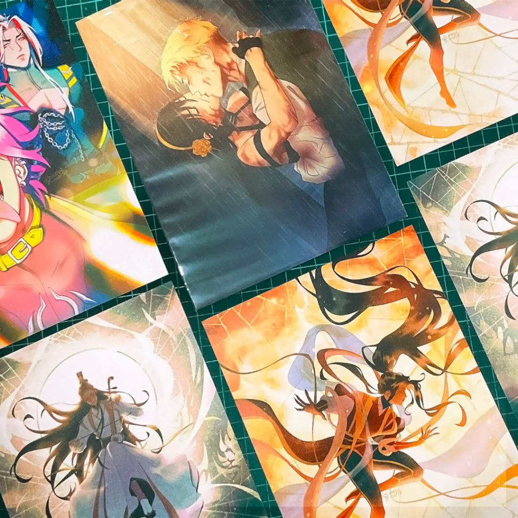 

heartsteel, spy x family, trigun stampede, original art prints
