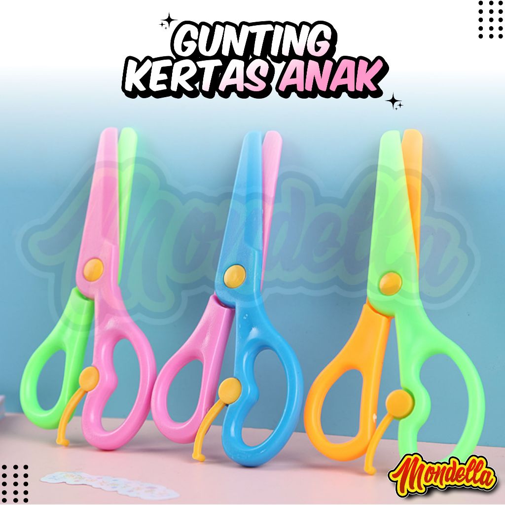 

Gunting Kertas Anak Warna Polos Ujung Bulat Tumpul Safety Plastic Rounded Scissors Kids Safe Alat Pemotong Kertas Buku Origami Bahan Plastik Gunting Kertas Colorfull Aman Untuk Anak Perlengkapan ATK Sekolah Anak TK SD Playgroup Kantor MONDELLA