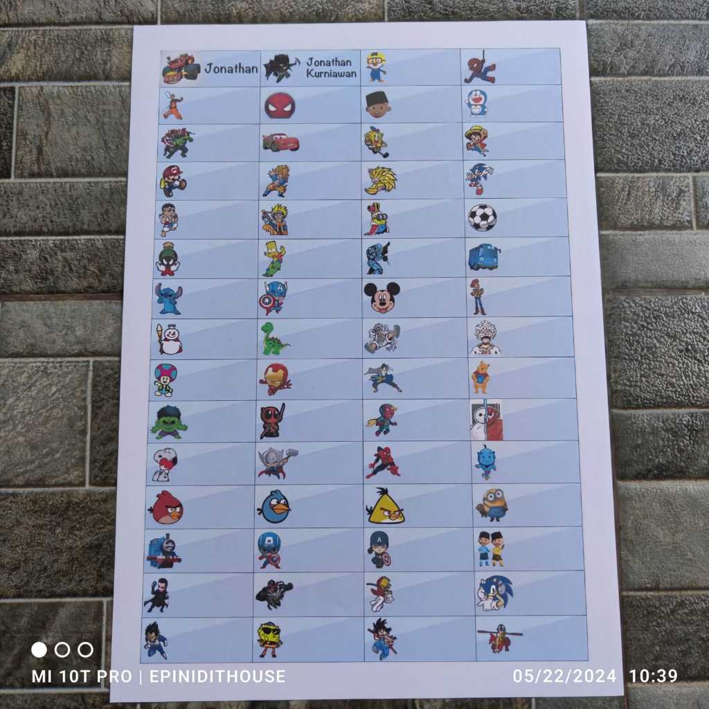 

Stiker Nama Buku Sekolah Kelas Pelajaran Anak SD SMP SMA Ukuran Kecil